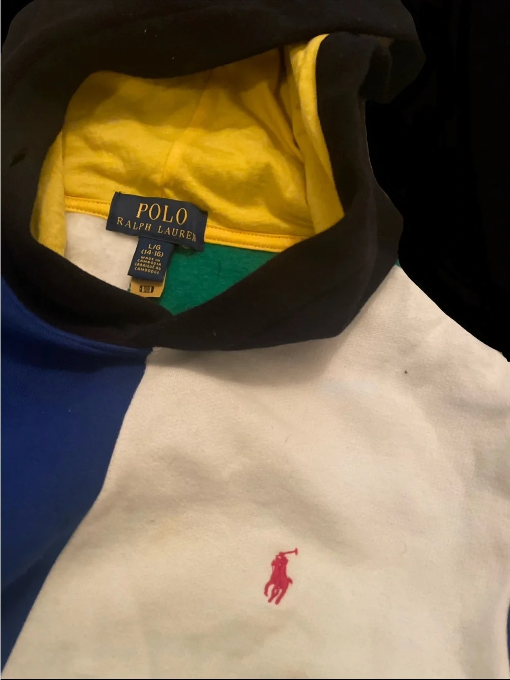 Ralph Lauren Colorblock Hoodie in Multicolor Size L/G (14-16)